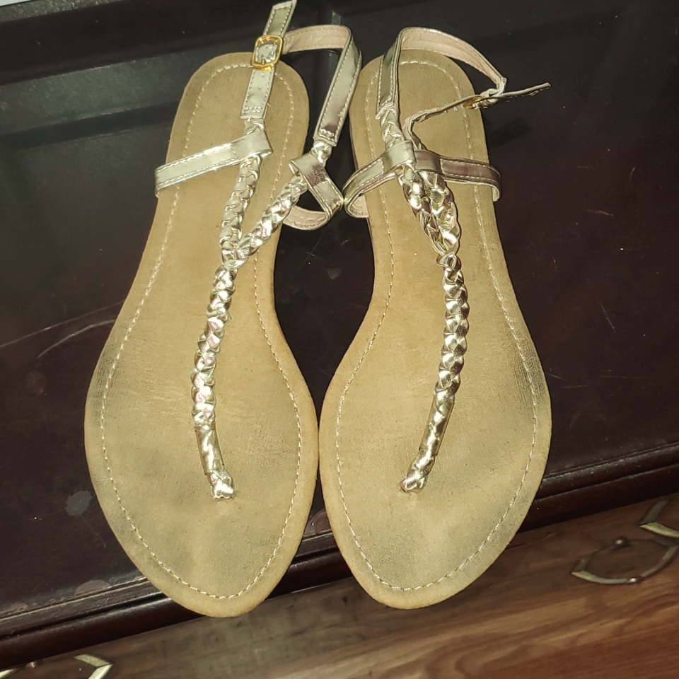 Gold Thong Sandals
